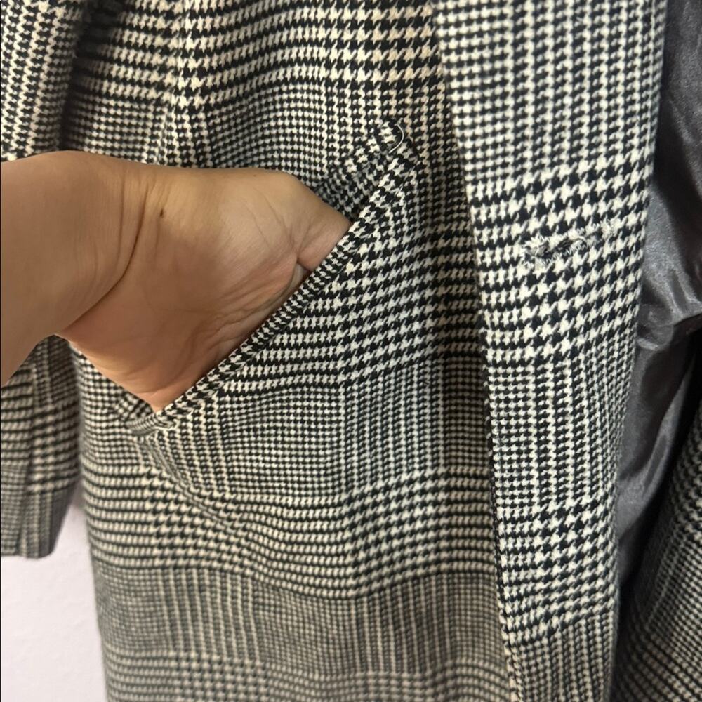 Vagabond Women Black/White Herringbone Oversized Boyfriend Cotton Blend Blazer M - Picture 5 of 10